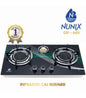 Nunix Cooker, 3 Burner Low Gas Consumption Glass Top Table Infrared Cooker GP-007