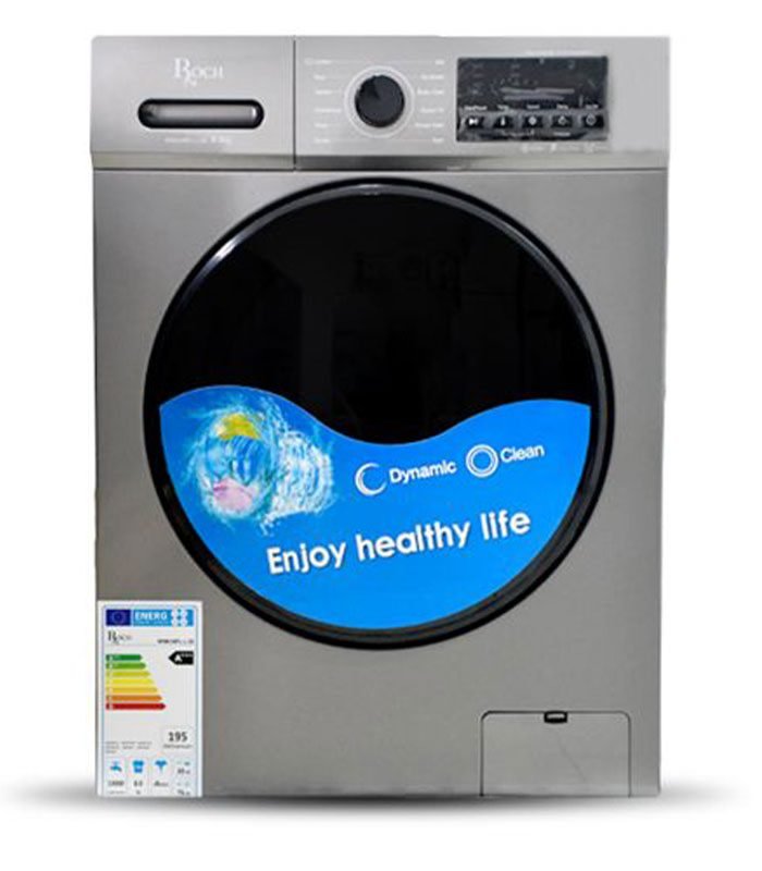 Roch Washing Machine 10Kg Front Load 1200RPM, Silver RWM-10FL-L(S)