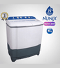 Nunix Washing Machine,  Semi-Automatic Top Load Washing Machine, 10KG Grey
