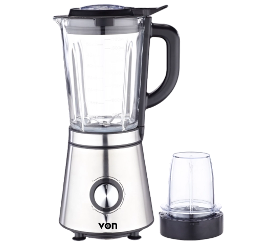 Von Blender 2 In 1 With Grinder 600W - Stainless steel VBG601BLX