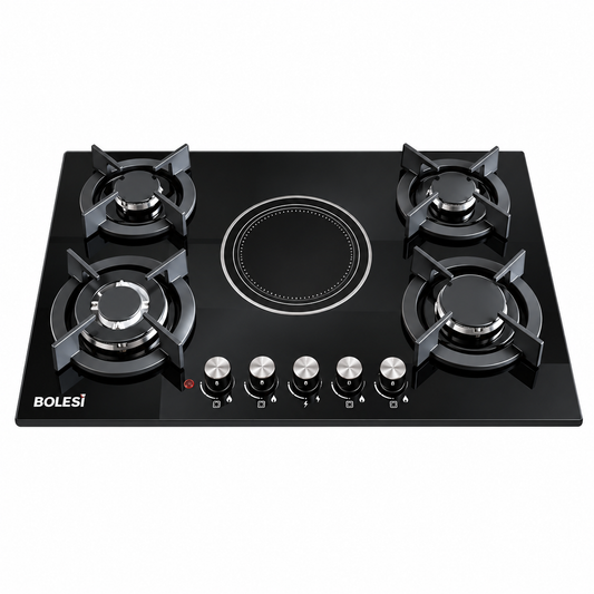Bolesi Hob Built-in 4gas 1 Electric Tampered Glass Cooker HB-59035D