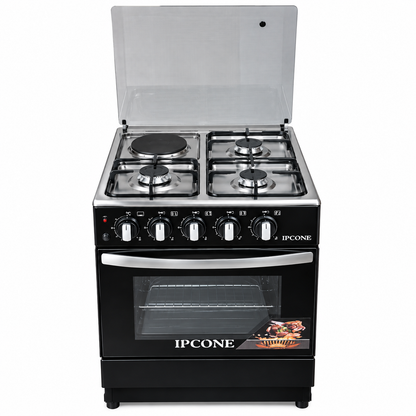 Ipcone Cooker Free Standing 50*55 3 Gas 1 Hotplate, Electric Oven,Glass Top, Jet Burners,1YR WARRANTY