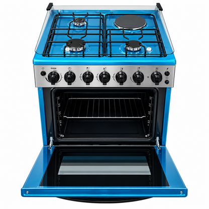 Euroken Cooker free standing 3 Gas,Electric oven 60*65 Silver