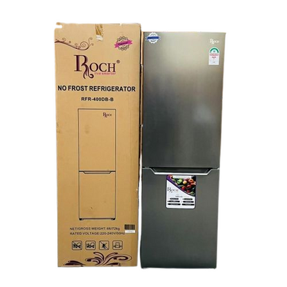 Roch Fridge 330L No Frost Double Door Bottom Freezer RFR 400DB-B