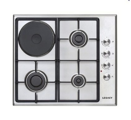 Legacy Cooker Built In Cooker Hob 3 gas burners 1 Hotplate Silver