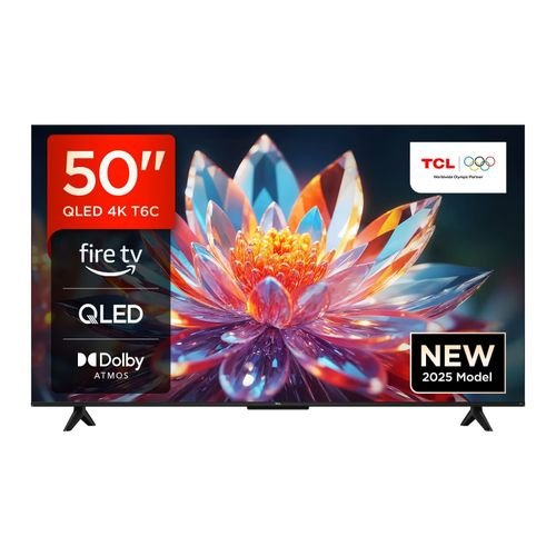 TCL 50 Inch T6C 4K QLED Smart Google TV  Ultra HD, Dolby Vision, HDR10+, Netflix, YouTube, WiFi and Bluetooth