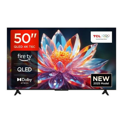 TCL 50 Inch T6C 4K QLED Smart Google TV  Ultra HD, Dolby Vision, HDR10+, Netflix, YouTube, WiFi and Bluetooth