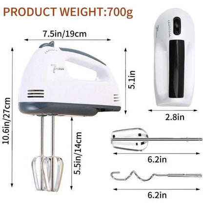 Ipcone Hand Mixer  Automatic 7 Speed High Power Electric 260W - White