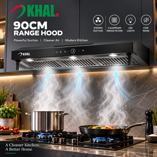 KHAL Hood undercabinet with Palm Sensor, Touch Control,Non Stick Filters,Black 90cm ID-90