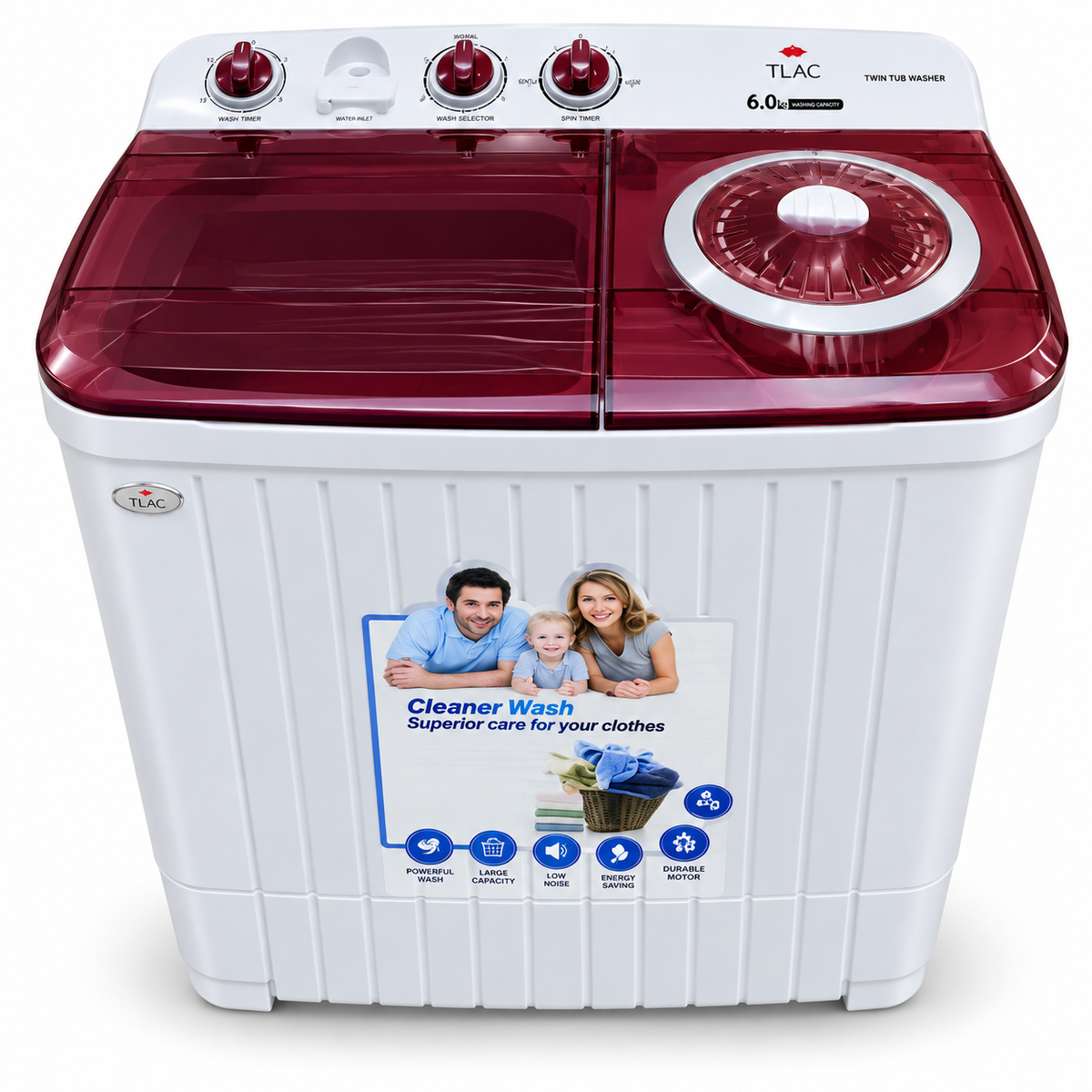 TLAC Washing Machine Twin Tub 9Kgs Semi Automatic Air Dry TWM-9001