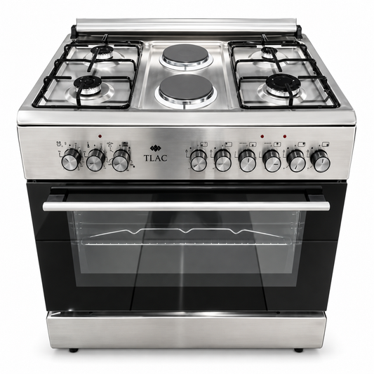 TLAC Cooker Free Standing 4 Gas and 2 Plates, Electric Oven model I-9012T size 60×90