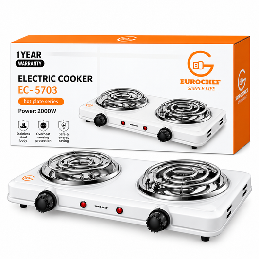 Eurochef Cooker Electric TableTop Two Burners Spiral Coil EC-5703