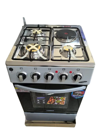 Ecomax Cooker 50x55cm 3 Gas Burners + 1 Hotplate Cooker