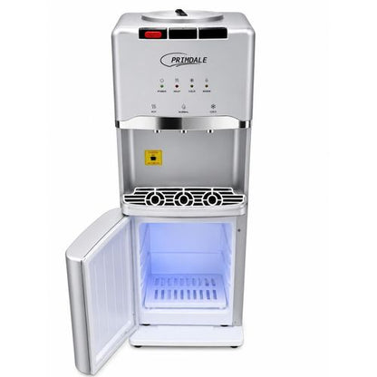 Primdale Dispenser with Compressor Hot, Cold & Normal Water 3 Taps, Child Safety Lock, Silver,PMDL-890
