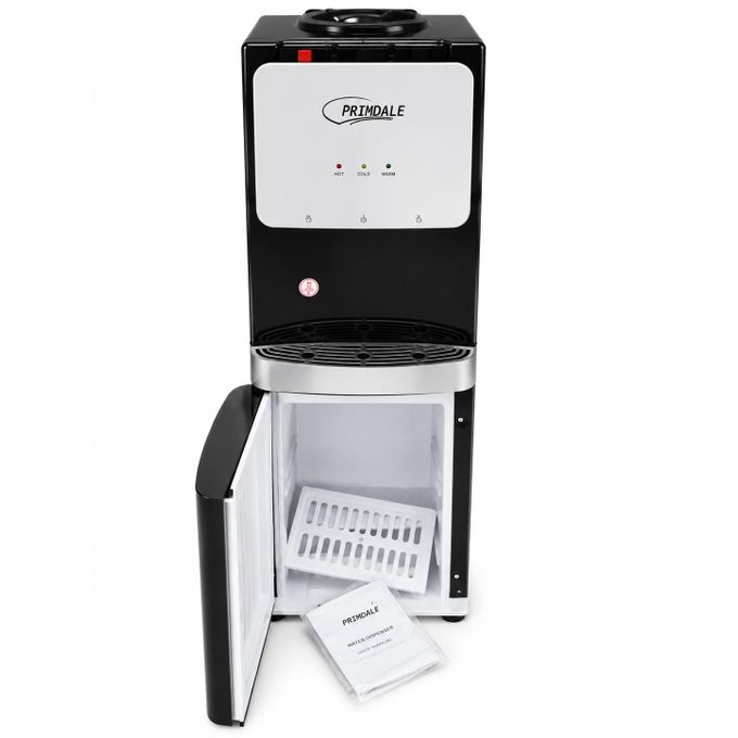 Primdale Dispenser with Compressor cooling technology Hot, Cold & Normal Water 3 Taps, Child Safety Lock, Black/Silver PMDL-803