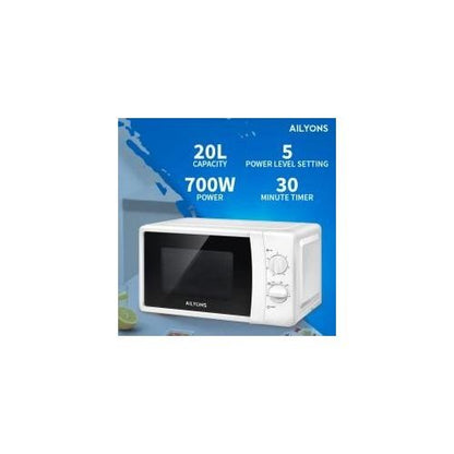 AILYONS Microwave Manual Oven 20L 1150W White-LMO-2002 (1Year Warranty)