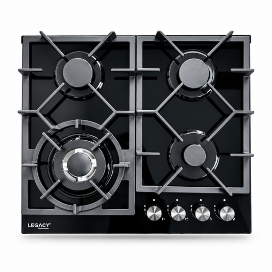 Legacy Hob Built In 4 Gas Burners with 1Wok Glass 60cm