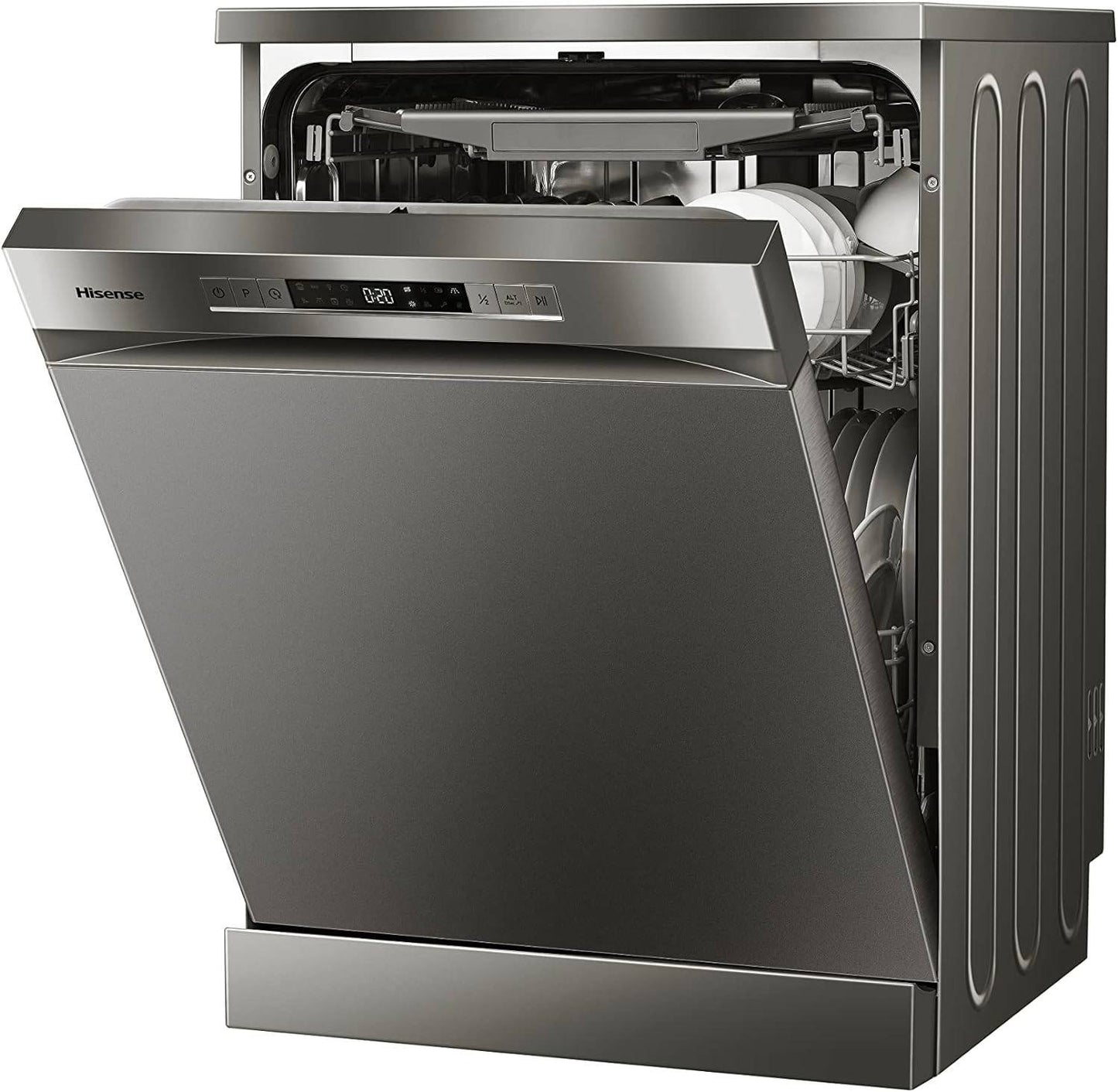 Hisense HS622E90G 13 Place Setting Dishwasher, Stainless Steel, Multiple Wash Programs