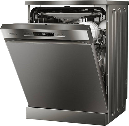 Hisense HS622E90G 13 Place Setting Dishwasher, Stainless Steel, Multiple Wash Programs