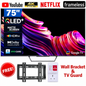 Skyworth Tv 75" Inch 4K UHD QLED Smart Google Android TV, Netflix, Prime Video, Youtube Television with One Year Warranty