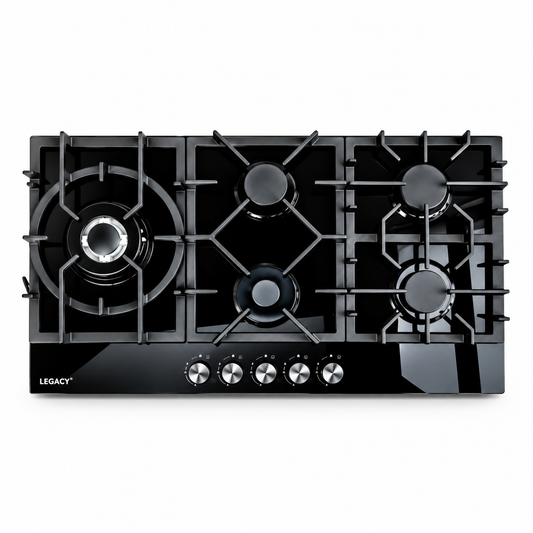 Lagacy Hob 5 gas burners with 1 Wok Built in Glass 90CM