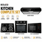 Bolesi Hob 60cm Built-In Kitchen Set, Hob, Hood, Oven And Microwave Combo, Modern Luxury Kitchen Appliances