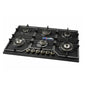 Bolesi Hob 6 Burner Built-In Gas Hob with 2 WOK Burners, Golden Diamond Series Tempered Glass Cooker