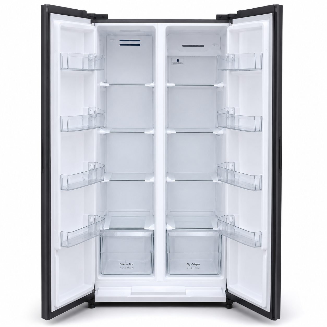 Smartpro Refrigerator 433Litres Side-by-Side Inverter No Frost – Glass Black,SFR-600SBS