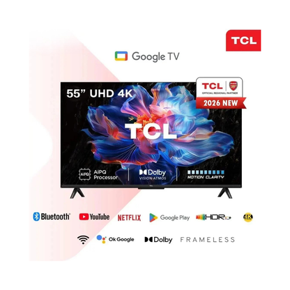 TCL 55V6D 55-Inch 4K UHD Smart TV (2026 Model) – HDR, Android TV, Dolby Audio, Netflix and YouTube Built-in Frameless