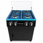 ElectroMate Gas Cooker 4 Burner with Gas Cylinder Storage Cabinet & Tempered Glass Lid – SGS005