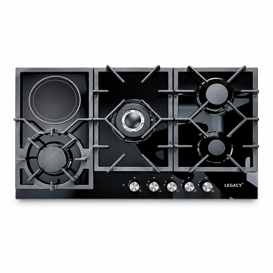 Legacy Hob Built-in 4 Gas Burners with 1 Wok and 1 Ceramic Plate 90Cm NY-QB5003