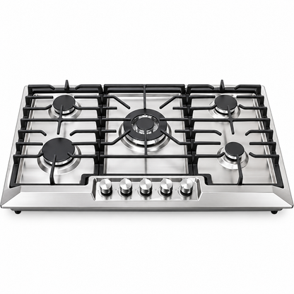 Bolesi Hob Built In 5 Gas With Middle Wok Burner HOB-HB-5022G