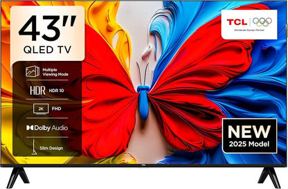 TCL 43S5K 43 Inch FHD QLED Smart TV  Full HD, HDR, Google TV, Dolby Audio