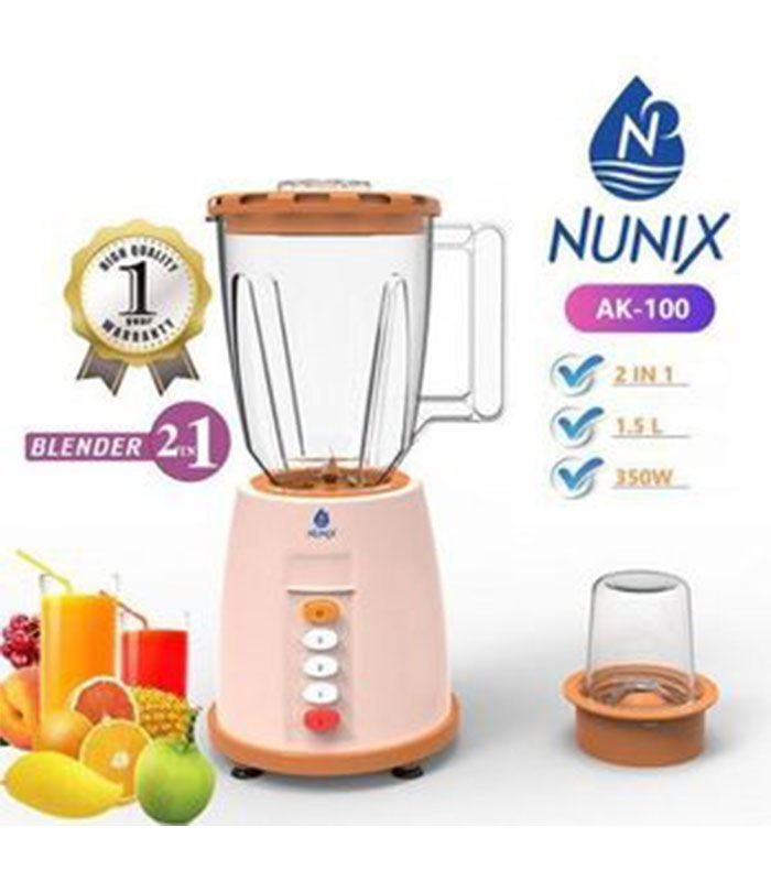 Nunix Blender,  2 In 1 Blender With Grinding Machine 1.5L AK 100