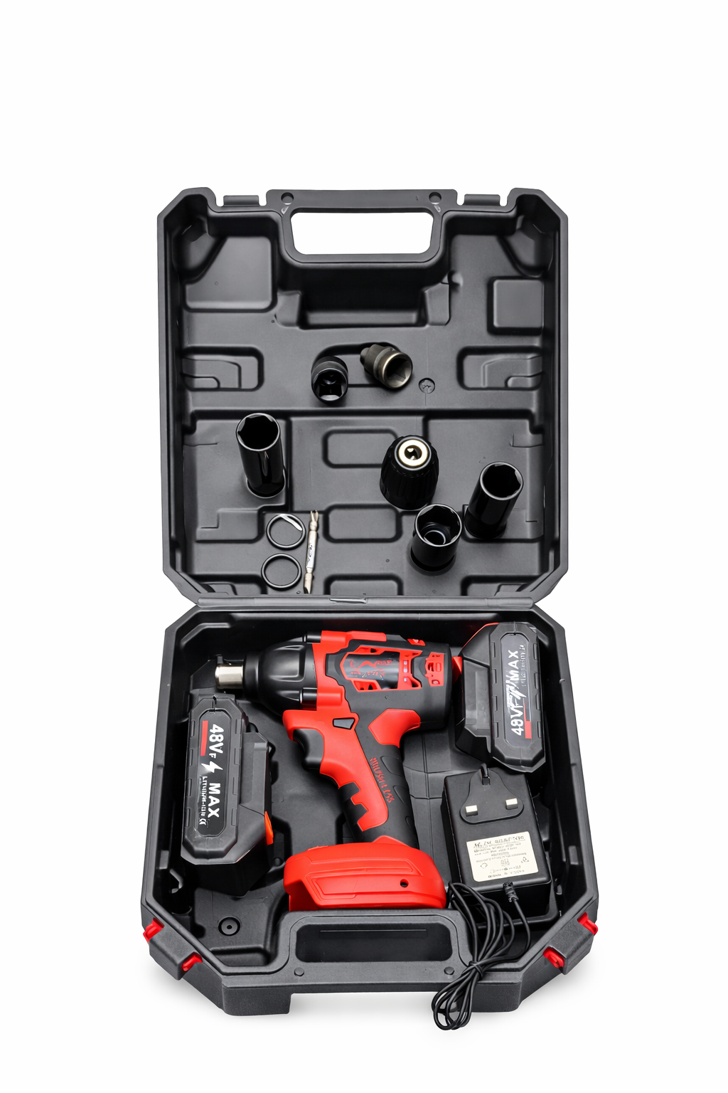 LAC Laichy Wrench Kit 48V Cordless Impact, Rechargeable Electric Drill Gun with 2 Batteries, Charger and Carry Case L-1313