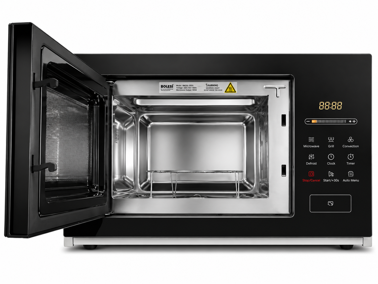 Bolesi 28L Built-In Microwave Oven + Grill – BLS-WBL199, Smart Touch, Modern Kitchen Design, Black