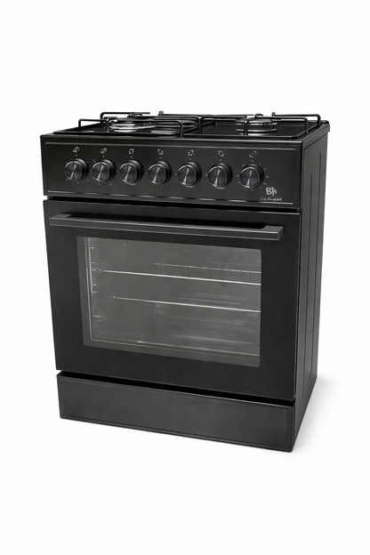 BJS Cooker 60x60 3 Gas + 1 Electric Hot Plate With Turbo Fan Electric Oven, BJS606031 Black