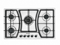 AIFIKE 5 Burner Built-In Gas Hob Stainless Steel Cooktop with Central Wok Burner And Auto Ignition