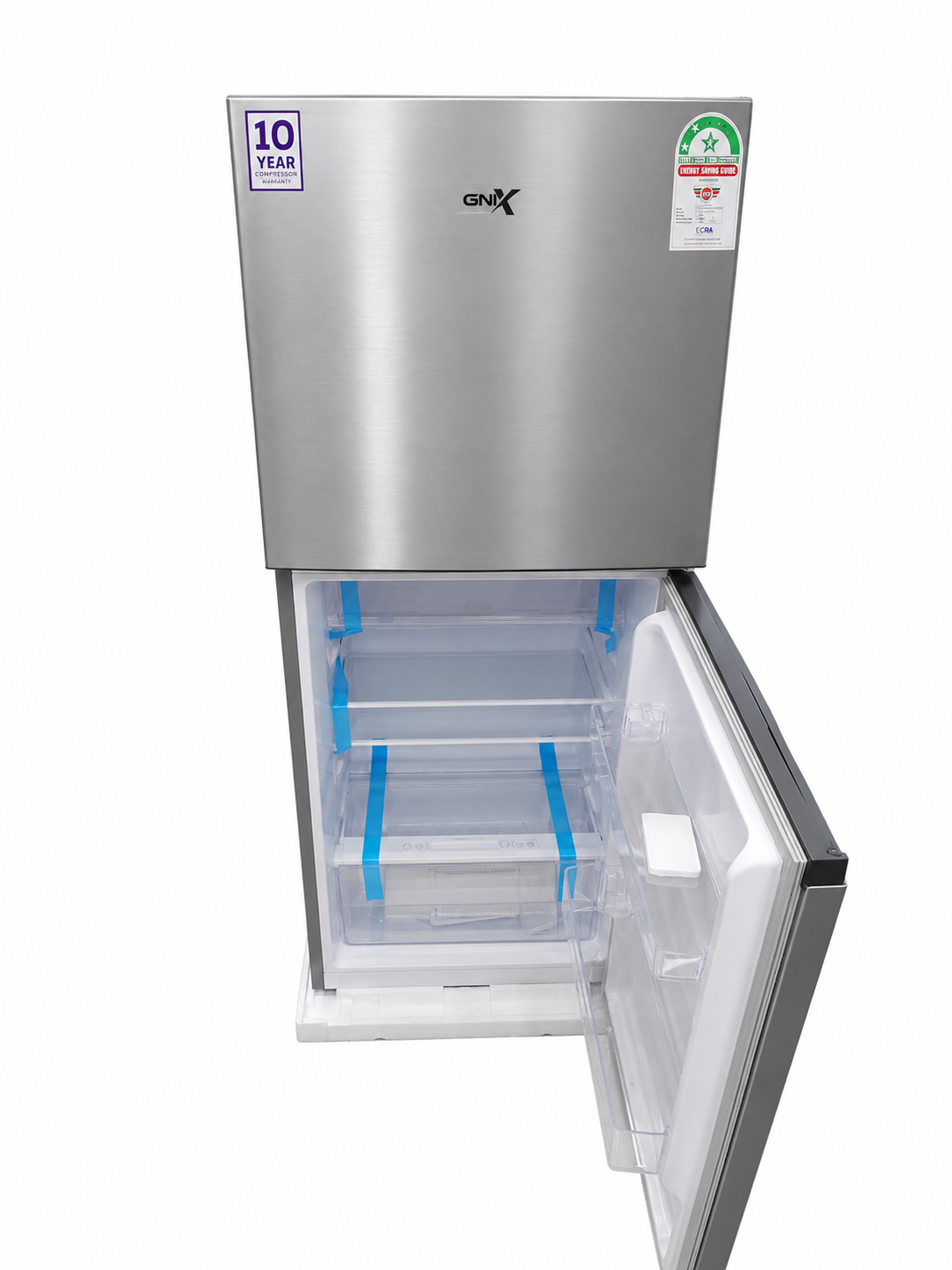 GNIX 197L No Frost Double Door Refrigerator GL-FR227-NF-S, Fast Cooling, Energy Saving, Silver