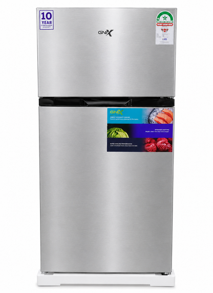GNIX 206L Double Door Refrigerator GL-FR236-DF-S,Top Freezer, Fast Cooling, Energy Saving, Silver