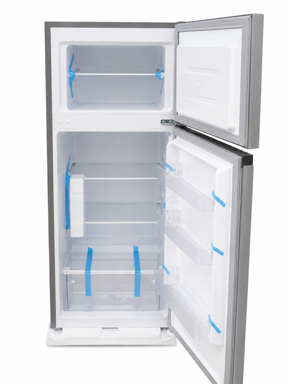 GNIX 206L Double Door Refrigerator GL-FR236-DF-S,Top Freezer, Fast Cooling, Energy Saving, Silver