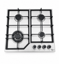 Roch AR9050-FIE 90CM Built-In Gas Hob, 4 Burners, Triple Ring Wok Burner, Auto Ignition, Stainless Steel, Cast Iron Pan Supports