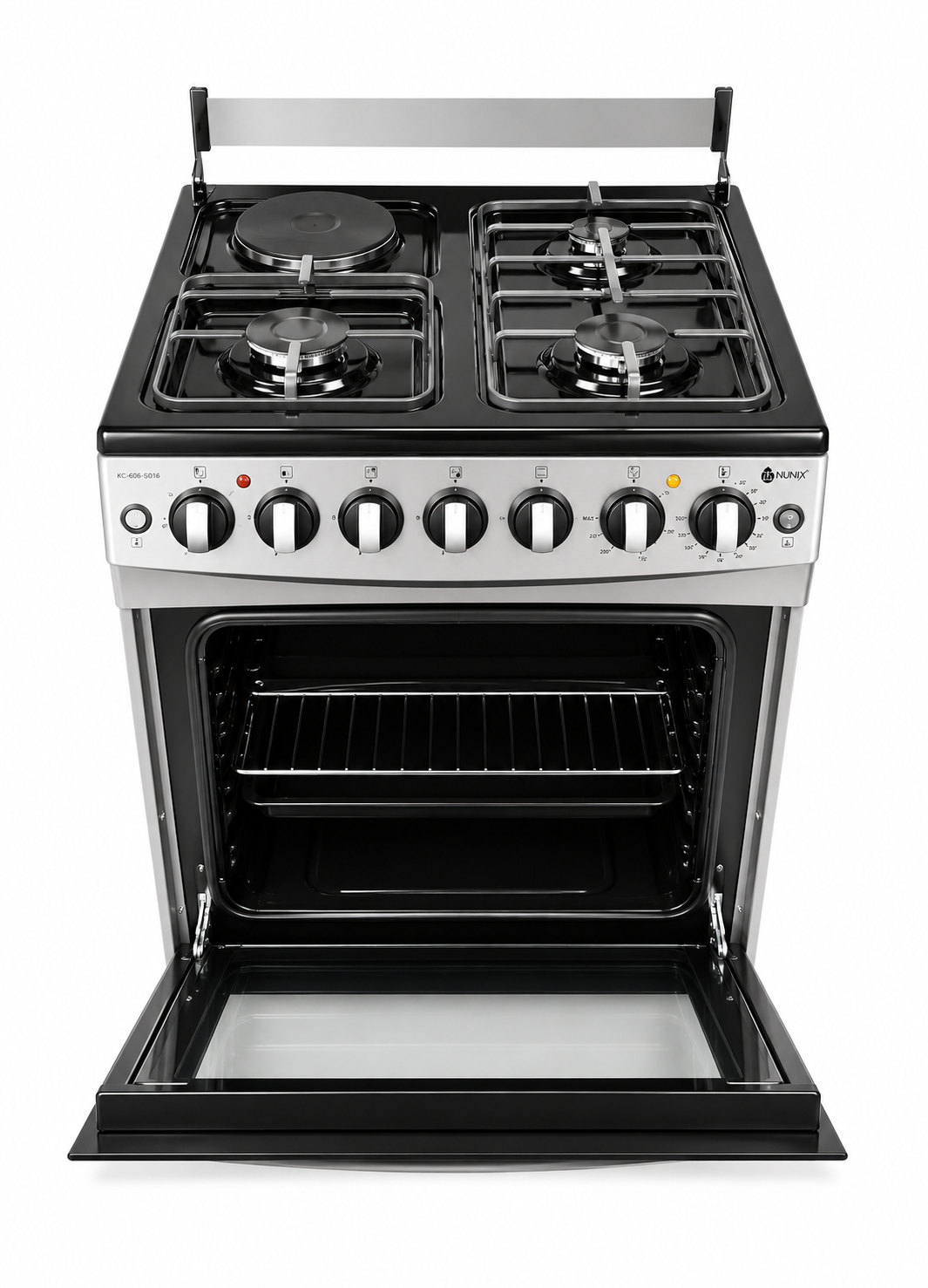 Nunix KZ-665-3G1E 60x65 Cooker 3 Gas Burners + 1 Electric Hotplate, Electric Oven, Rotisserie, Auto Ignition