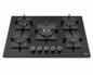 Roch 90cm 5 Burner With Wok Built-In Gas Hob Cooker  Black Tempered Glass Top, Auto Ignition RBH 9050 GLB