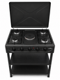 Olelon OLS-004Q Gas Cooker 4 Gas Burners + 1 Electric Hot Plate With Storage Shelves And Top Lid