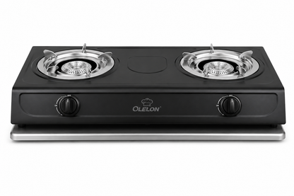 Olelon 2 Burner Stainless steel Gas Cooker  Table Top LPG Stove, Energy Saving Burners