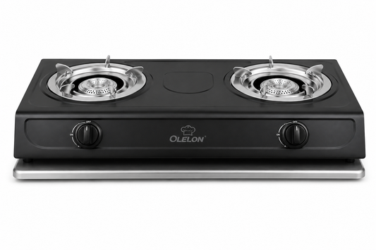 Olelon 2 Burner Stainless steel Gas Cooker  Table Top LPG Stove, Energy Saving Burners