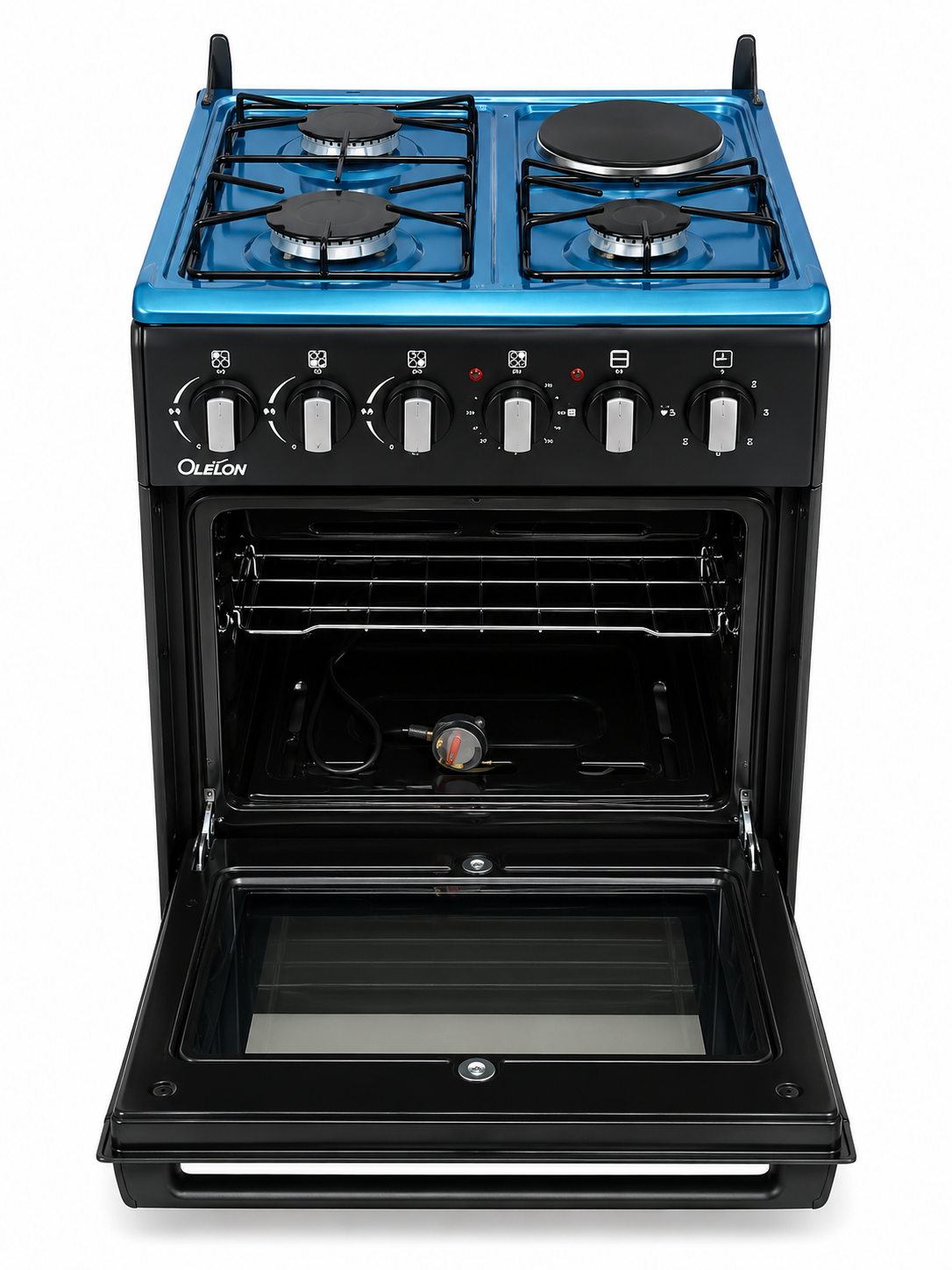 Olelon 50x50cm 3 Burner Gas Cooker With Oven And Grill Black