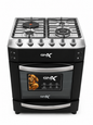 GNIX 60x60 Cooker 3 Gas Burners + 1 Rapid Hotplate, Electric Oven With Turbo Fan, Rotisserie, Gas Leak Sensor ,Wok Burner, Auto Ignition