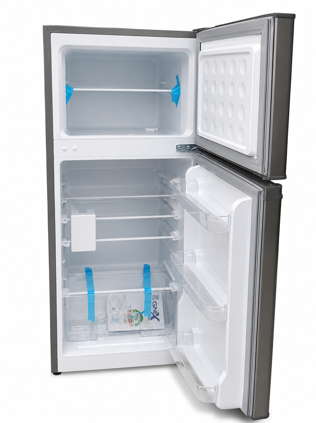 GNIX 125L Double Door Refrigerator FR155 DF S,Top Freezer, Fast Cooling, Energy Saving, Silver